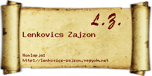 Lenkovics Zajzon névjegykártya